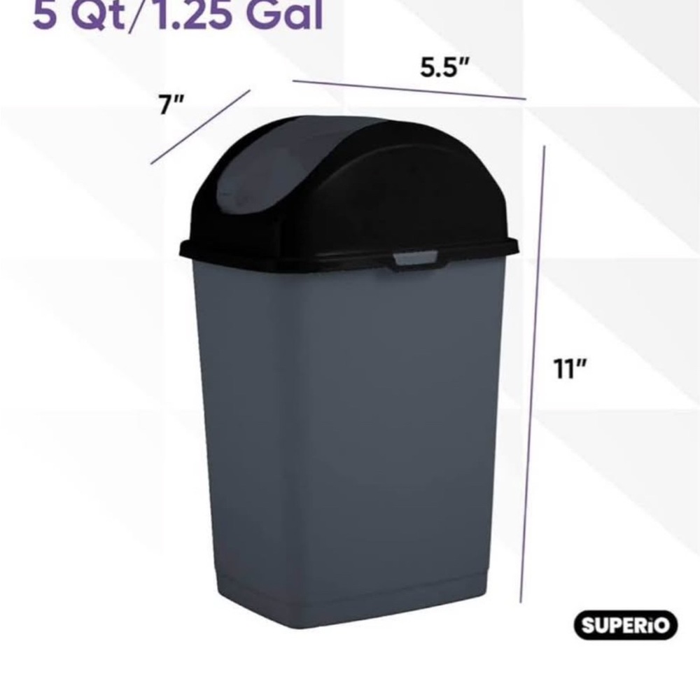 Mini Plastic Trash Can with Swing Top Lid